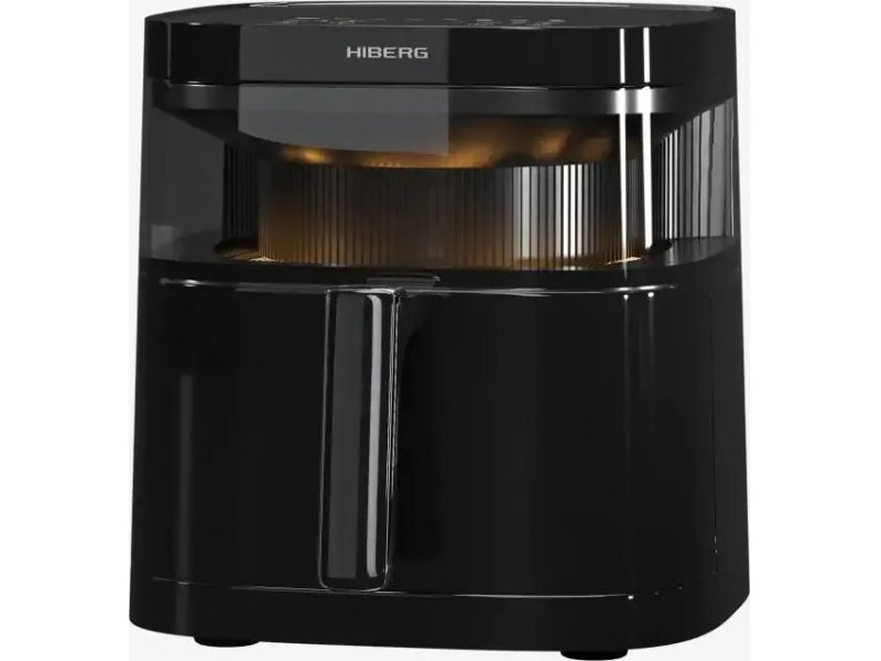 Hiberg MGG 600 B — чёрный глянцевый корпус с прозрачной колбой и металлическими вставками, угловой вид