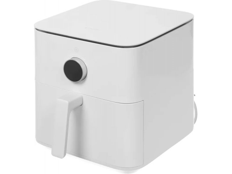 Xiaomi Smart Air Fryer 6.5L EU белый — вид спереди, сенсорное управление и белый корпус