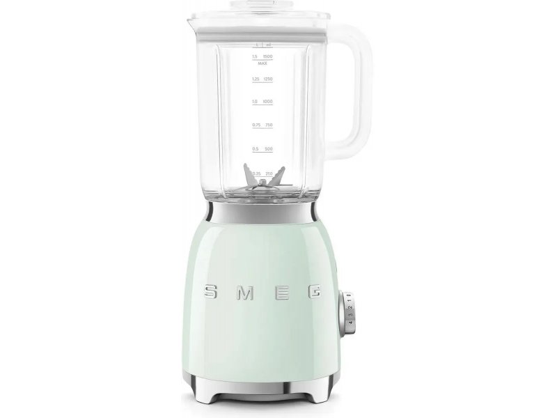 Smeg BLF03PGEU зеленый серебристый стационарный блендер вид спереди