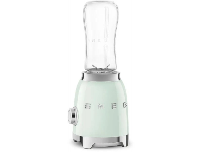 Smeg PBF01PGEU зелёный — второй боковой вид, ручка регулировки скорости на корпусе