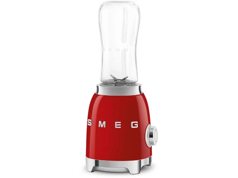 Smeg PBF01RDEU вид сбоку — хромированные элементы, кнопка управления, красный лак