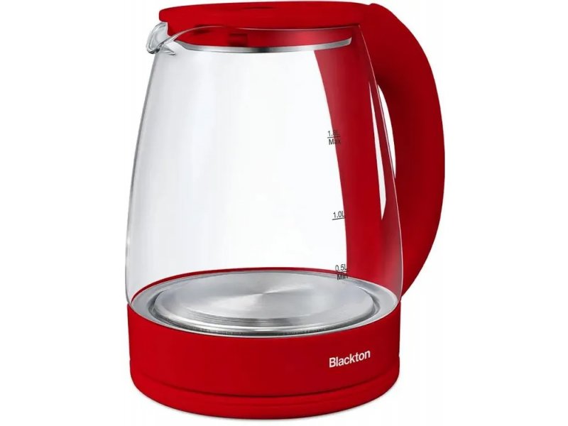 Blackton Bt KT1800G 1.8л красный электрический чайник со стеклянной колбой и шкалой объёма на подставке