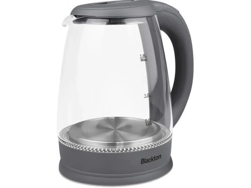 Blackton Bt KT1800G 1.8 л серый электрический чайник на подставке, прозрачная колба с отметками уровня воды