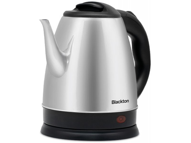 Blackton Bt KT1802S электрический чайник из нержавеющей стали на чёрной подставке, вид спереди