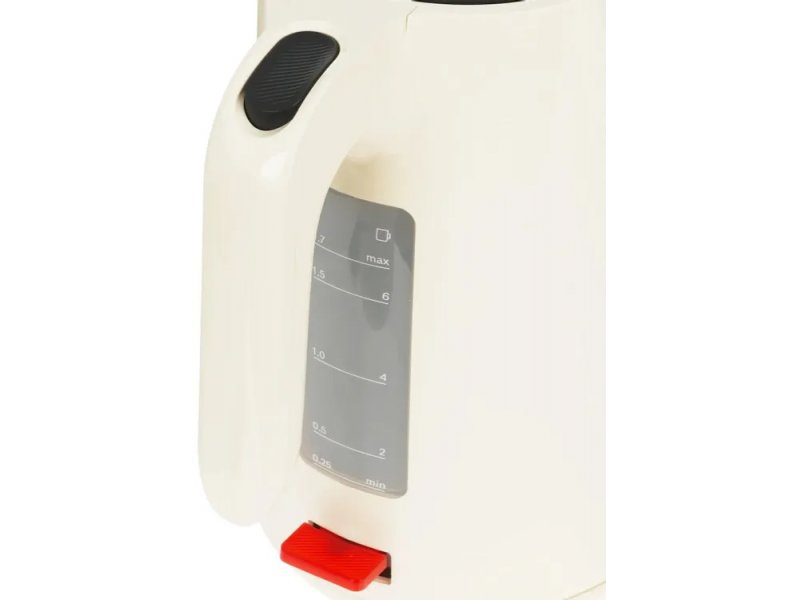 Bosch TWK2M167 — шкала уровня воды с разметкой и резиновый захват на ручке, боковой вид