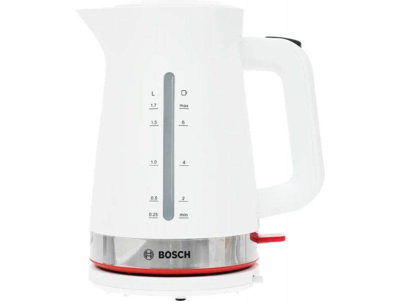 Bosch TWK4M221 белый электрический чайник 1.7 л на подставке со шкалой объёма