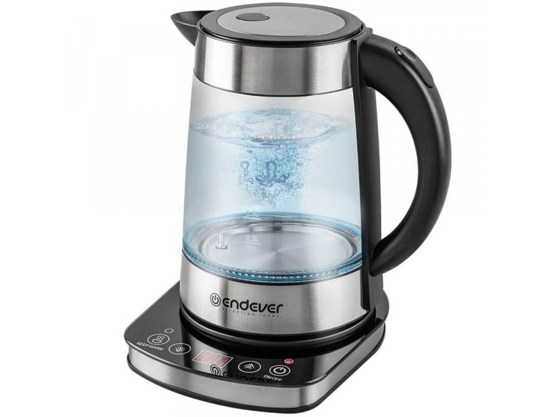 Endever Skyline KR-367G электрический чайник со стеклянной колбой и нержавеющей сталью