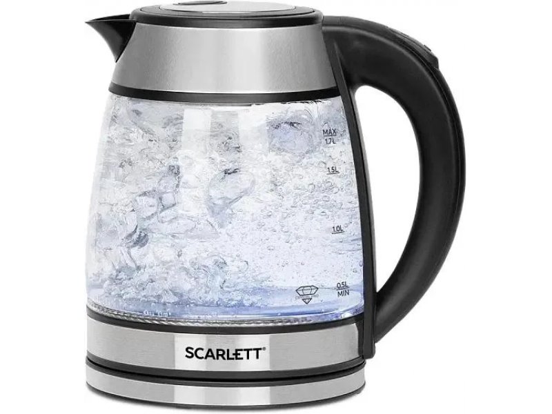 Scarlett SC-EK27G54 стеклянный чайник 1.7 л вид спереди