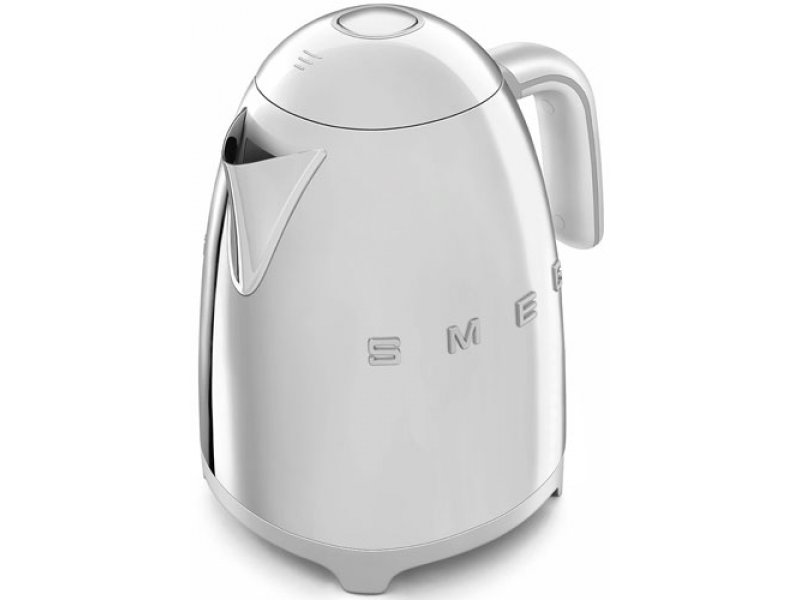 Smeg KLF03SSEU серебристый — вид спереди и сбоку, крышка, носик для разлива, подставка