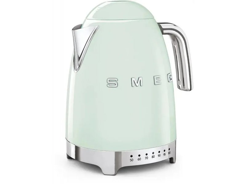 Smeg KLF04PGEU мятный — вид сверху, крышка и горлышко чайника