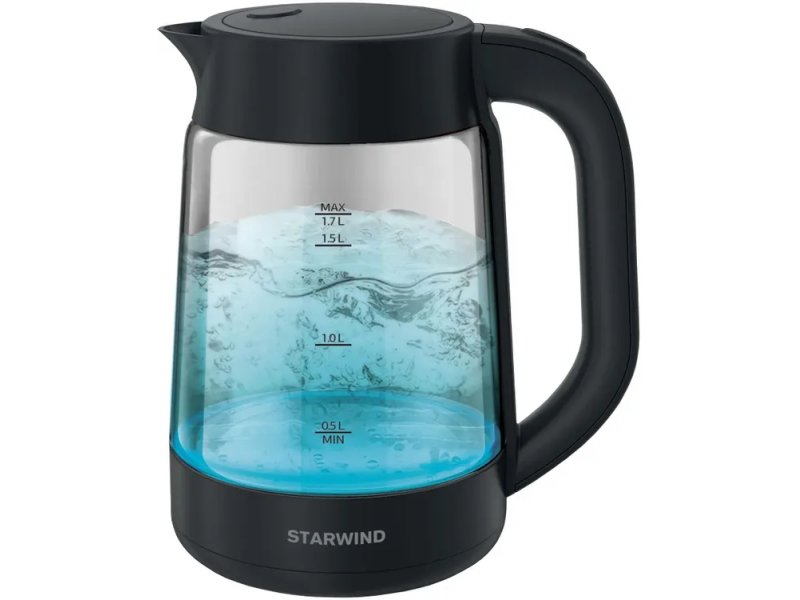 StarWind SKG2116 электрический чайник 1.7 л скрытая спираль пластик стекло чёрный