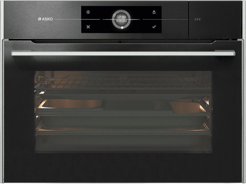 Asko OCS8478G чёрный духовой шкаф с сенсорным дисплеем — вид спереди