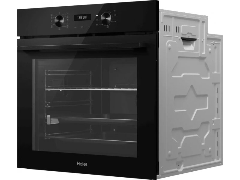 Haier HOQ-A2AEN3GB — боковой разрез камеры с направляющими, полками и внутренней конструкцией