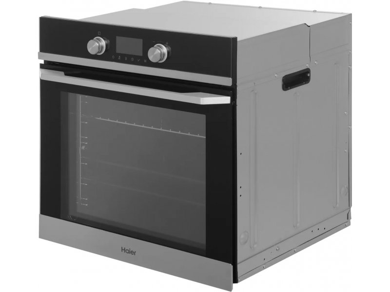 Haier HOQ-K5AAN3BX &mdash; боковой профиль встраиваемого духового шкафа с открытой дверцей