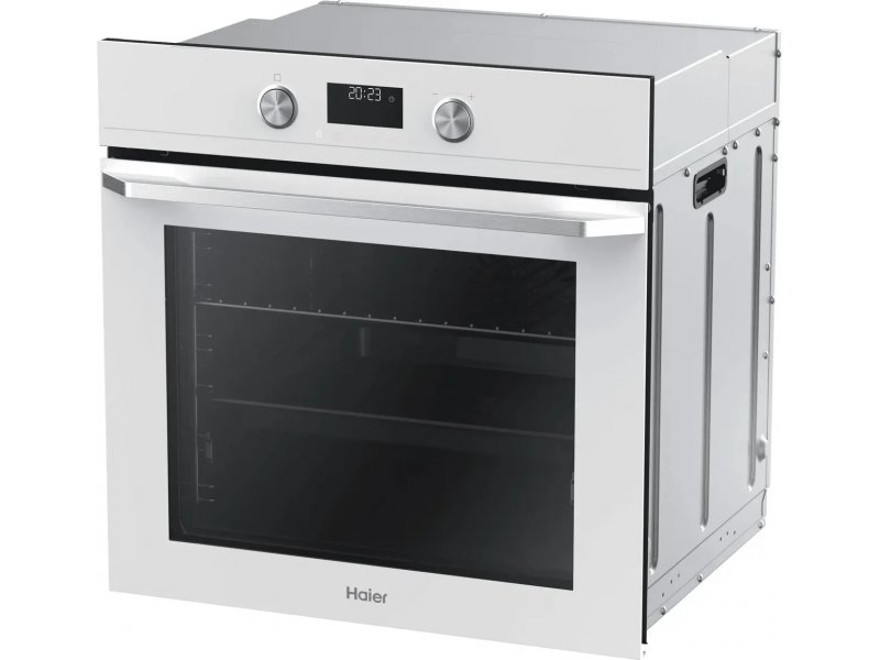 Haier HOQ-K5AAN3GW &mdash; трёхмерный вид с открытой дверцей, конструктивные элементы боковых панелей и ручки
