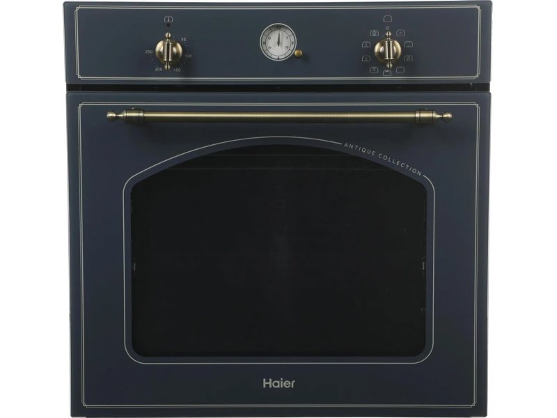Haier HOX-C09ATQBB вид спереди — панель управления с двумя поворотными ручками и аналоговыми регуляторами в стиле Antique Collection