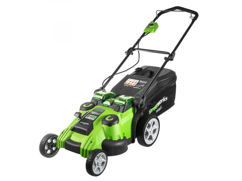 Greenworks G40LM49DBK4 TwinForce аккумуляторная газонокосилка 49 см с аккумулятором 4 Ач, общий вид
