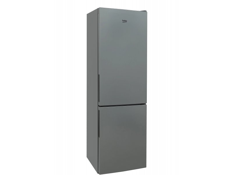 Beko B1RCSL332S вид сбоку с открытой дверью морозильной камеры — серебристый металлический корпус