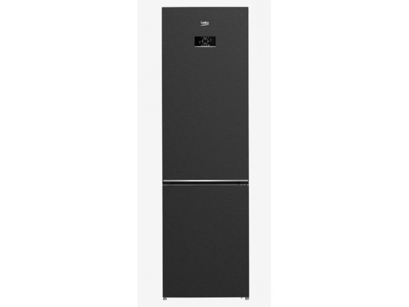 Beko B3RCNK405HDXBR чёрный двухкамерный холодильник 403 л вид спереди с внешним дисплеем управления