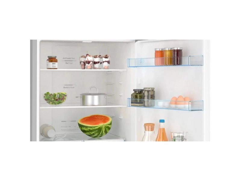 Bosch KGN55VL21U серебристый вид сбоку глубина 80 см отдельностоящий