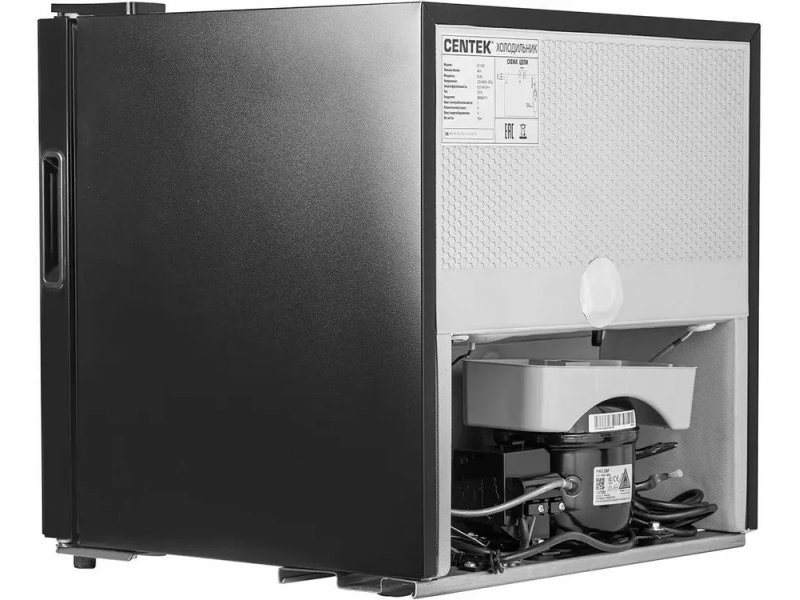 Centek CT-1701 задняя панель — компрессор, конденсатор и питающий кабель