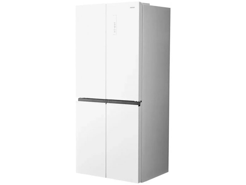 Centek CT-1744 вид спереди под углом &mdash; белый фасад с чёрной разделительной полосой, глубина корпуса