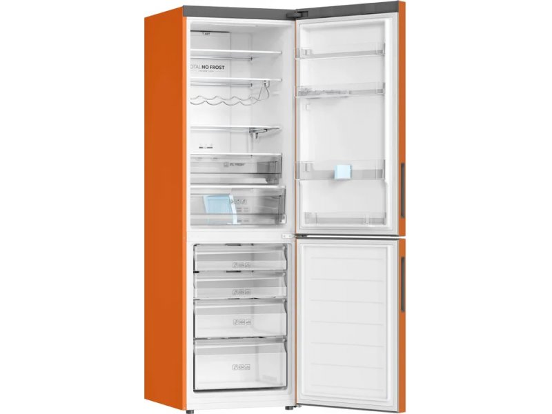 Haier C2F636CORGU1 с открытыми дверями — полная загрузка холодильной и морозильной камер, организация внутреннего пространства
