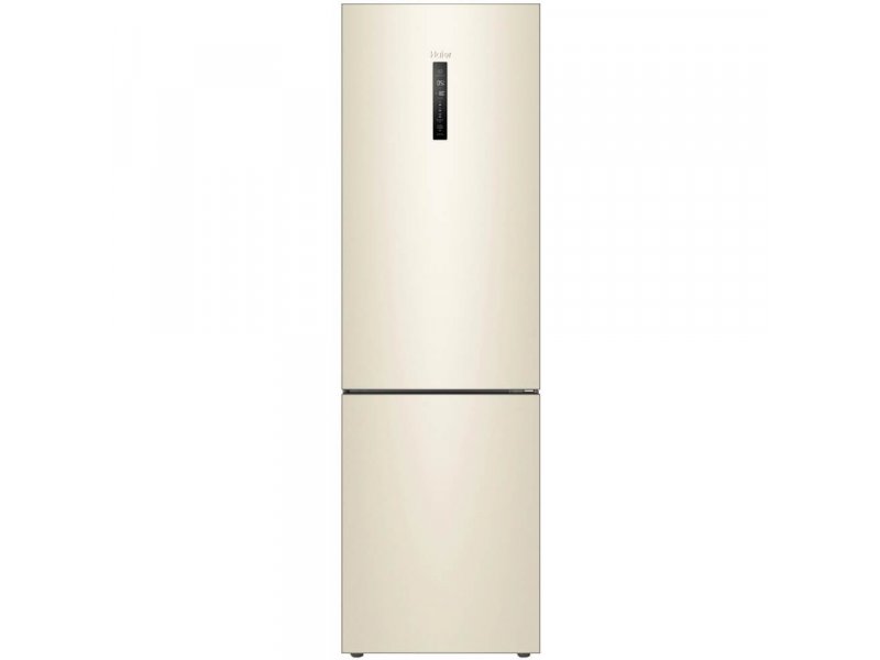 Haier C4F640CCGU1 бежевый — вид спереди, двухкамерный холодильник с сенсорной панелью управления