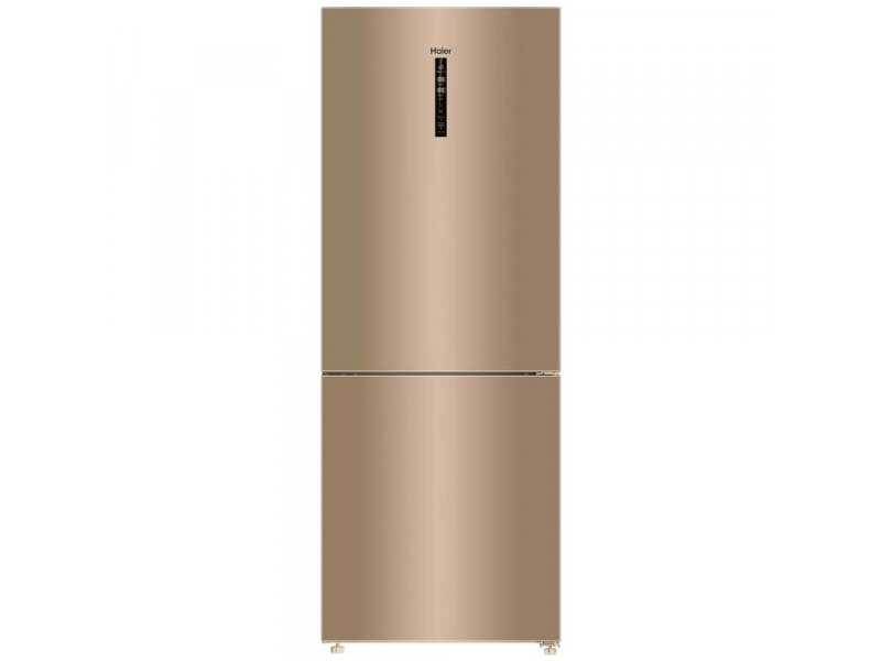 Haier C4F744CGGU1 золотистый двухкамерный холодильник 439 л вид спереди