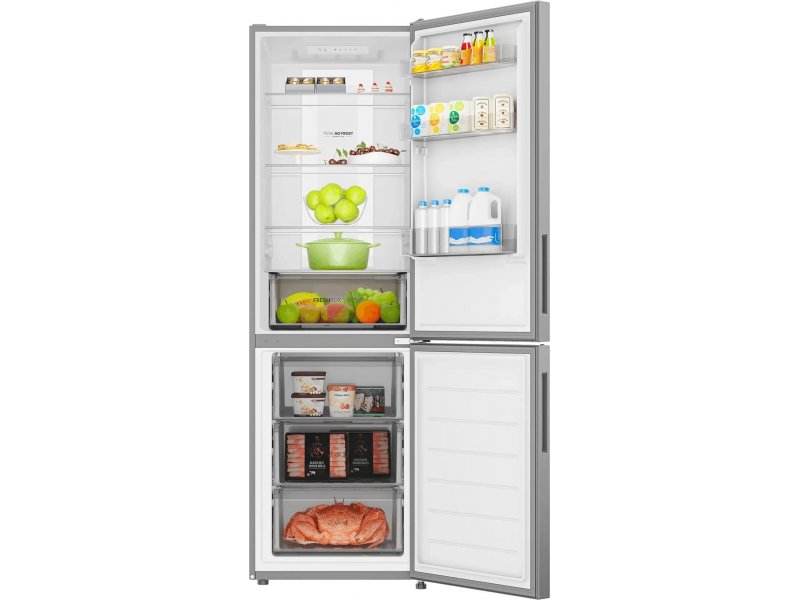 Haier CBF534ASG — внутреннее пространство холодильного отделения, 4 стеклянные полки