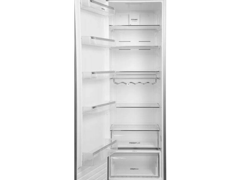 Korting KNF 1857 X — полки холодильного отделения, организация хранения продуктов