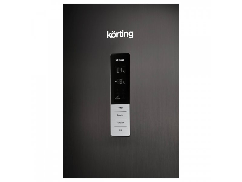 Korting KNFC 62370 XN холодильная камера открытая стеклянные полки зона свежести 257 л