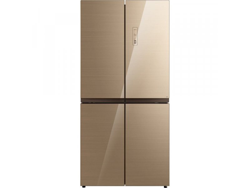 Korting KNFM 81787 GB золотистый четырёхдверный холодильник Side-by-Side вид спереди