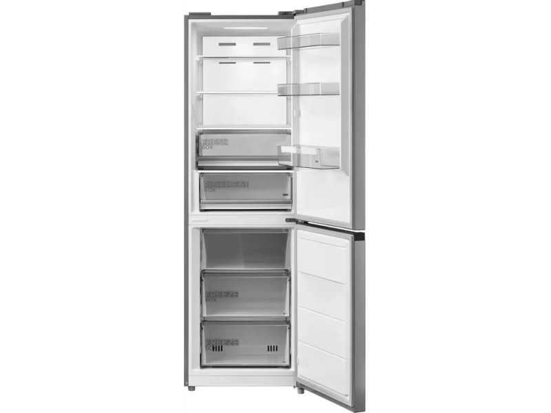 Midea MDRB469MGF46I внутреннее пространство холодильной камеры стеклянные полки LED освещение