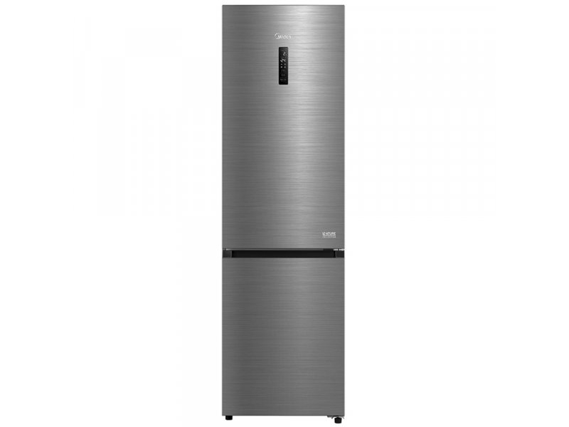 Midea MDRB521MIE46ODM двухкамерный холодильник серебристый 378 литров общий вид