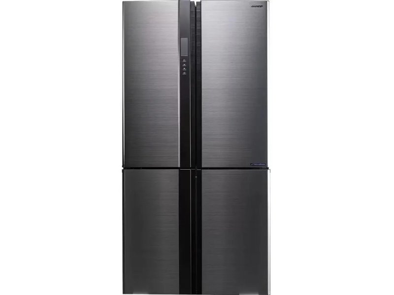 Sharp SJ-EX98FSL серебристый &mdash; четырёхдверный Side-by-Side холодильник 605 л с металлическим корпусом