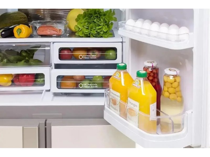 Sharp SJ-EX98FSL зона свежести ExtraCool Fresh Room &mdash; контейнеры с овощами, фруктами и мясом