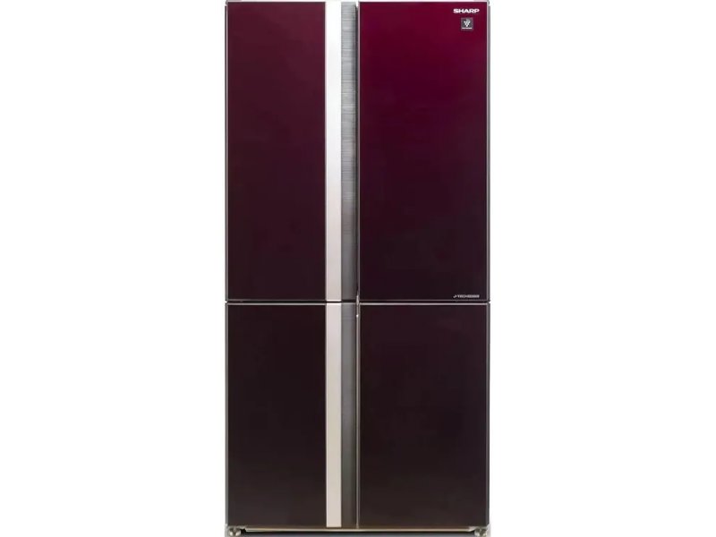 Sharp SJGX98PRD красный — четырёхдверный Side-by-Side холодильник 605 л, вид спереди