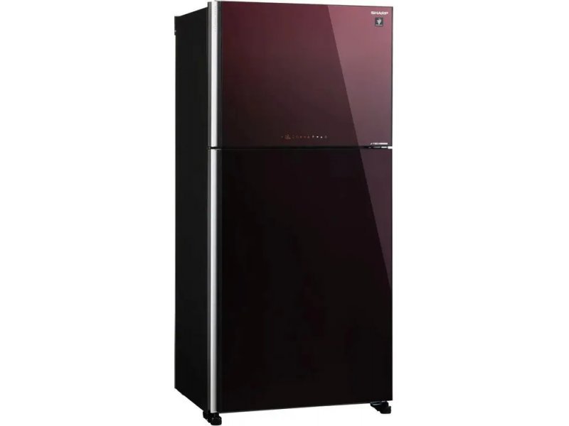 Sharp SJXG60PGRD боковой профиль темно-красный металлический корпус глубина 74 см