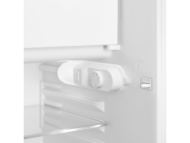 Smeg FAB10LBL6 — электромеханический регулятор температуры и полка морозильной камеры крупным планом