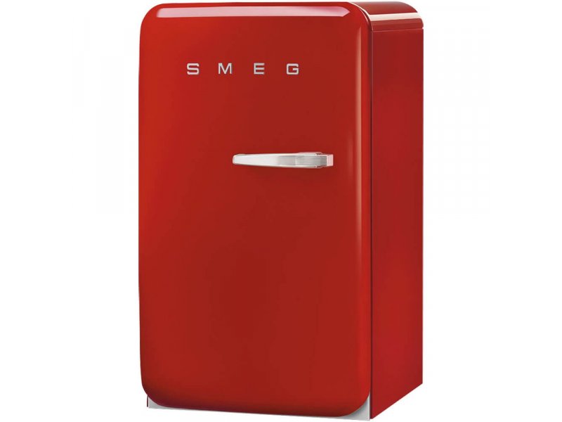 Smeg FAB10LRD6 красный — вид сбоку, глубина корпуса 65,9 см, отдельностоящий холодильник