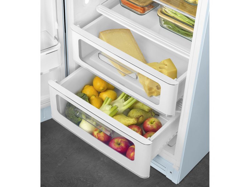 Smeg FAB28LPB6 голубой — вид сзади компрессор хладагент R600a вентиляция