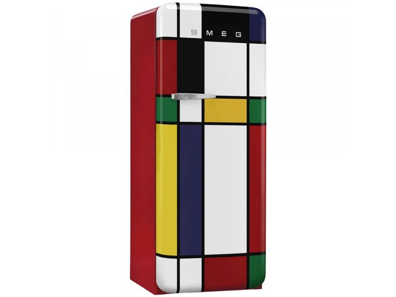 Smeg FAB28RDMC6 разноцветный вид сбоку ретро-корпус серия FAB