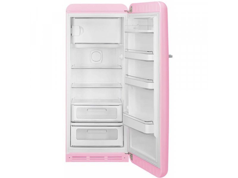 Smeg FAB28RPK6 розовый — вид сбоку, высота 153 см отдельностоящий