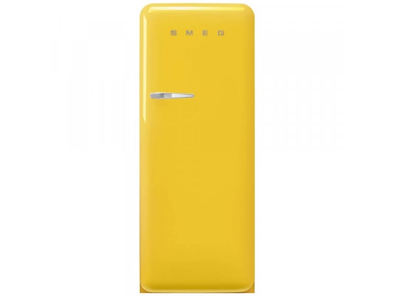 Smeg FAB28RYW6 желтый — ретро-дизайн серии FAB, вид спереди