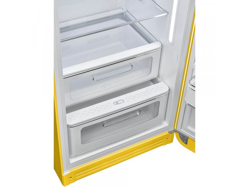 Smeg FAB28RYW6 желтый — хромированная ручка и детали корпуса серии FAB