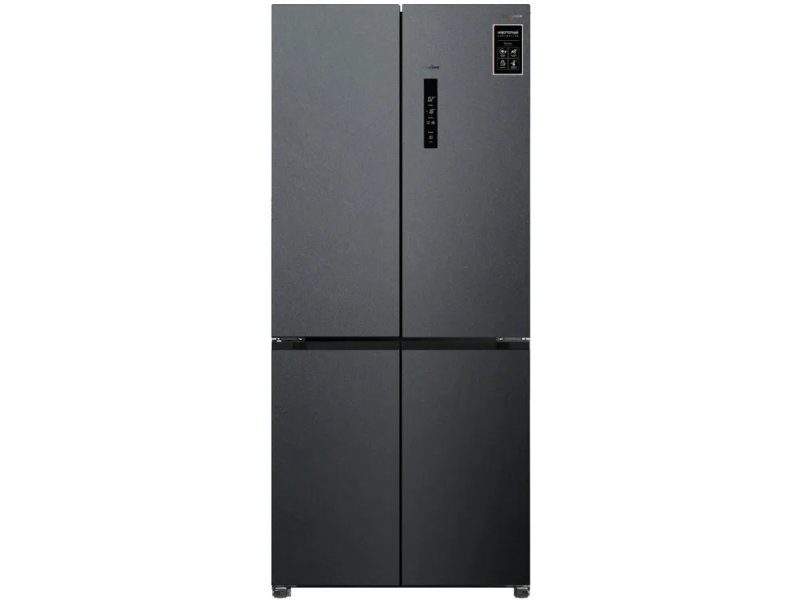 Tesler RCD-487BI серый четырёхдверный холодильник Side-by-Side вид спереди