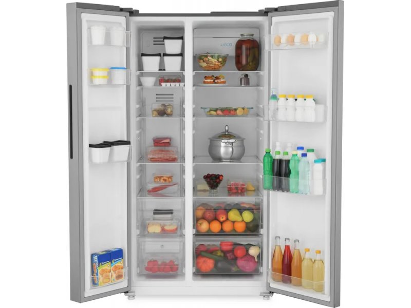 Zugel ZRSS630X открытые двери наполненные полки ящики для овощей и фруктов