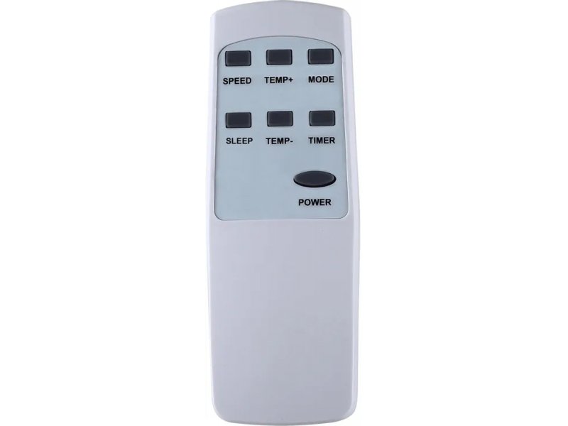 Aurum ARC12-PCNPE1 пульт ДУ с кнопками Speed, Temp+, Mode, Sleep, Temp-, Timer, Power — белый с чёрными кнопками