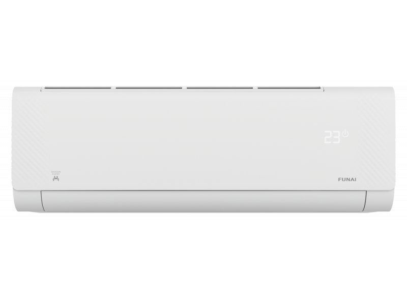 Funai RAC-I-SG55HP.D04 Shogun Inverter — внутренний блок с LED-дисплеем температуры на стене